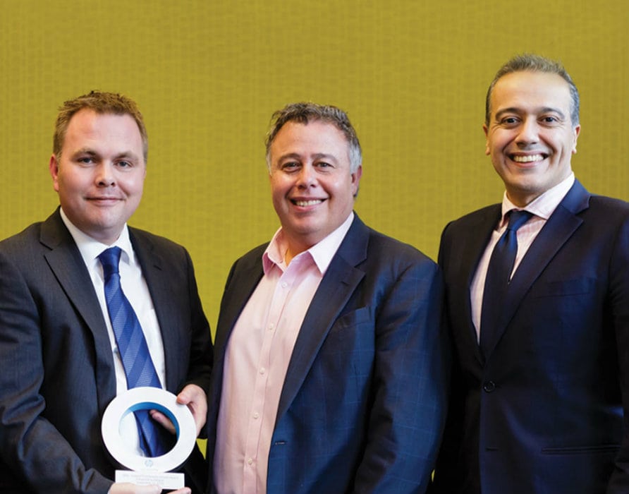 Patrick Kickham recieves the HP Partner of the year award for the UK and Ireland